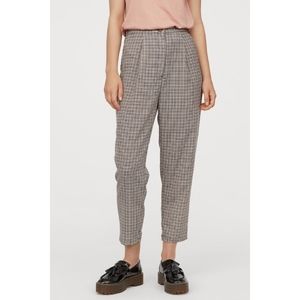 Baggy slouch boyfriend plaid ankle crop pants
